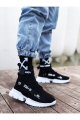 Zr-x700 Tarz Siyah Renk Spor Ayakkabı Triko Sneaker Rahat Taban Siyah - 42