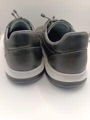 Hakiki Deri Lastikli Bağcıklı Çok Rahat ve Şık Eva Taban Günlük Sneaker Spor Ayakkabı Siyah - 44