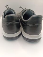 Hakiki Deri Lastikli Bağcıklı Çok Rahat ve Şık Eva Taban Günlük Sneaker Spor Ayakkabı Siyah - 44