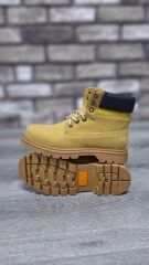 Rahat Kaymaz Kauçuk Taban Soğuğa ve Suya Dayanıklı Nubuk Bot Cat Modeli Sarı - 43