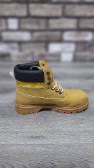 Rahat Kaymaz Kauçuk Taban Soğuğa ve Suya Dayanıklı Nubuk Bot Cat Modeli Sarı - 44