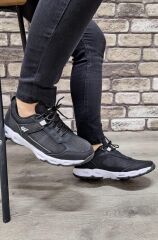 Günlük Rahat Anatomic Bağcıklı Su Geçirmez Erkek Spor Ayakkabı Sneaker Siyah - Beyaz - 43