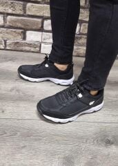 Günlük Rahat Anatomic Bağcıklı Su Geçirmez Erkek Spor Ayakkabı Sneaker Siyah - Beyaz - 43