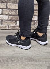 Günlük Rahat Anatomic Bağcıklı Su Geçirmez Erkek Spor Ayakkabı Sneaker Siyah - Beyaz - 43