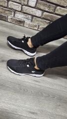 Günlük Rahat Anatomic Bağcıklı Su Geçirmez Erkek Spor Ayakkabı Sneaker Siyah - Beyaz - 43