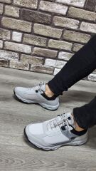 Günlük Rahat Anatomic Bağcıklı Su Geçirmez Erkek Spor Ayakkabı Sneaker Buz - Siyah - 40