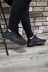 Günlük Rahat Ortopedik Taban Erkek  Bağcıklı Su Geçirmez Spor Ayakkabı Sneaker Siyah - 42