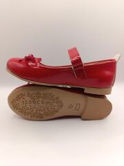 Kız Çocuk Rugan Kaydırmaz Taban Bıyık Babet Kırmızı - 29