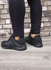 Günlük Rahat Ortopedik Taban Erkek  Bağcıklı Su Geçirmez Spor Ayakkabı Sneaker Siyah - 44