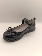 Kız Çocuk Rugan Kaydırmaz Taban Bıyık Babet Siyah - 27