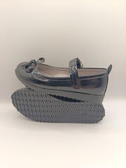 Kız Çocuk Rugan Kaydırmaz Taban Bıyık Babet Siyah - 27