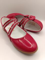 Kız Çocuk Rugan Kaydırmaz Taban Babet Kırmızı - 36