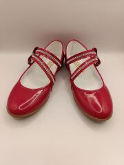 Kız Çocuk Rugan Kaydırmaz Taban Babet Kırmızı - 36