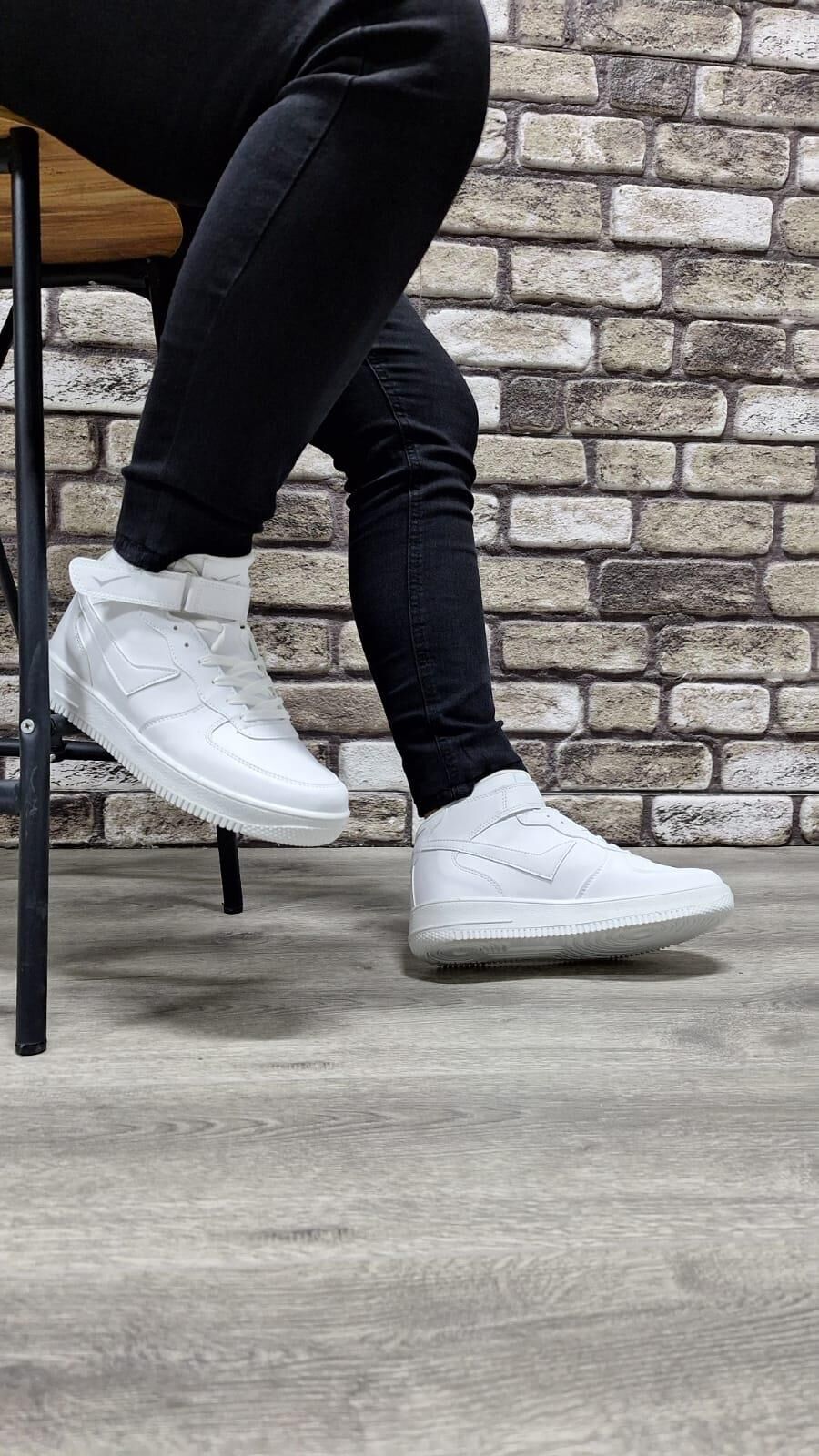 Yarım Bilek Boğazlı Erkek Basket Günlük Rahat Spor Ayakkabı Sneaker Beyaz - 40