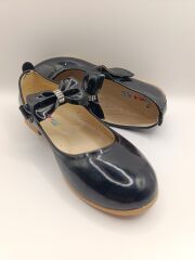 Kız Çocuk Rugan Kaydırmaz Taban Babet Siyah - 35