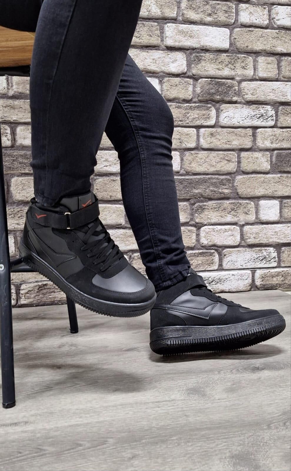 Yarım Bilek Boğazlı Erkek Basket Günlük Rahat Spor Ayakkabı Sneaker Siyah - 41