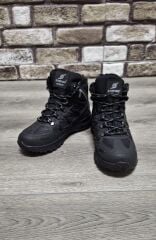 Rahat Bağcıklı Su Geçirmez Watertight  İçi Kürklü Outdoor Spor Bot Siyah - 38