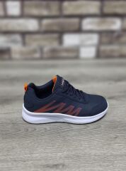 Günlük Rahat Ortopedik Taban Bağcıklı Su Geçirmez Spor Ayakkabı Sneaker Lacivert - 36