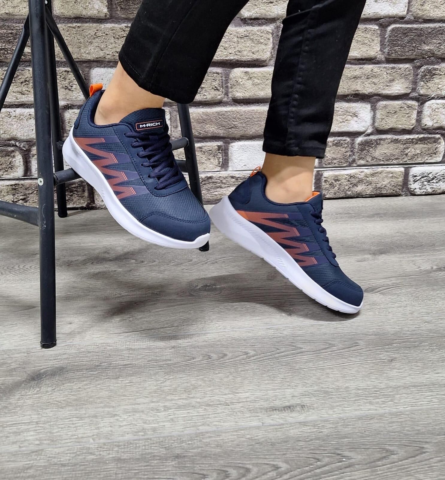 Günlük Rahat Ortopedik Taban Bağcıklı Su Geçirmez Spor Ayakkabı Sneaker Lacivert - 38