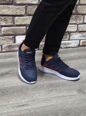 Günlük Rahat Ortopedik Taban Bağcıklı Su Geçirmez Spor Ayakkabı Sneaker Lacivert - 39
