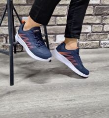 Günlük Rahat Ortopedik Taban Bağcıklı Su Geçirmez Spor Ayakkabı Sneaker Lacivert - 39