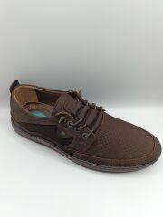 İçi Dışı Hakiki Deri Jelli Taban  Lastikli Bağcıklı Erkek Yazlık Rahat Günlük Hafif Çarık Ayakkabı Kahverengi - 43