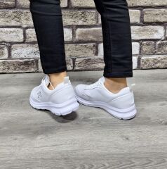 Rahat Konforlu Bağcıklı Günlük Spor Ayakkabı Sneaker Beyaz - 36