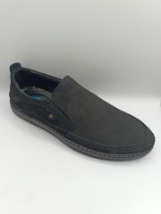 İçi Dışı Hakiki Deri Jelli Taban  Erkek Yazlık Rahat Günlük Hafif Çarık Ayakkabı Siyah - 44