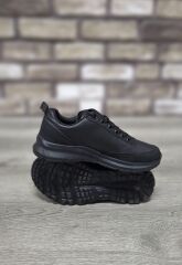 Rahat Konforlu Bağcıklı Günlük Spor Ayakkabı Sneaker Siyah - 38