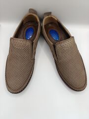  İçi Dışı Hakiki Deri Jelli Taban  Erkek Yazlık Rahat Günlük Hafif Çarık Ayakkabı  Kahverengi - 42