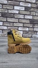 Rahat Kaymaz Kauçuk Taban Soğuğa ve Suya Dayanıklı Nubuk Bot Cat Modeli Sarı - 34