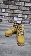 Rahat Kaymaz Kauçuk Taban Soğuğa ve Suya Dayanıklı Nubuk Bot Cat Modeli Sarı - 34