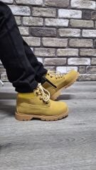 Rahat Kaymaz Kauçuk Taban Soğuğa ve Suya Dayanıklı Nubuk Bot Cat Modeli Sarı - 34