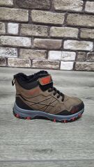 Rahat  İçi Kürklü Ortopedik Taban Outdoor Spor Cırtlı  Fermuarlı Çocuk  Botu Vizon - 34