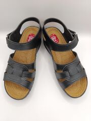 Günlük Kadın Cırt Bantlı Sandalet Yumuşak Rahat Ortopedik Siyah - 40