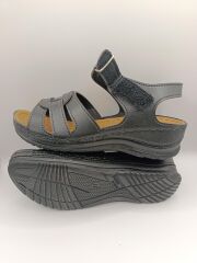 Günlük Kadın Cırt Bantlı Sandalet Yumuşak Rahat Ortopedik Siyah - 40