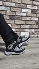 Rahat  İçi Kürklü  Outdoor Spor Bağcıklı Cırtlı Çocuk  Botu Buz - Siyah - 33