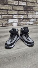 Rahat  İçi Kürklü  Outdoor Spor Bağcıklı Cırtlı Çocuk  Botu Buz - Siyah - 34