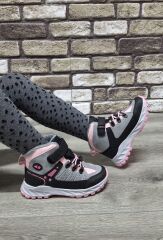 Rahat  İçi Kürklü  Outdoor Spor Bağcıklı Cırtlı Çocuk  Botu Buz-Pembe - 33
