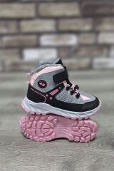 Rahat  İçi Kürklü  Outdoor Spor Bağcıklı Cırtlı Çocuk  Botu Buz-Pembe - 34