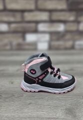 Rahat  İçi Kürklü  Outdoor Spor Bağcıklı Cırtlı Çocuk  Botu Buz-Pembe - 35
