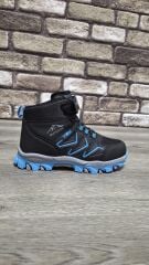 Rahat Konforlu Taban Outdoor Spor  Cırtlı Çocuk  Botu Siyah-Mavi - 32