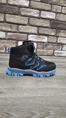 Rahat Konforlu Taban Outdoor Spor  Cırtlı Çocuk  Botu Siyah-Mavi - 32