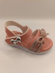Çocuk Sandalet ,Bebek Sandalet , Düğün Ayakkabısı , Kaydırmaz Yazlık Şık Çocuk Ayakkabısı Pudra - 35