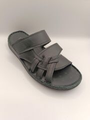 Erkek Hakiki Deri Terlik  Yumuşak  Puf Yazlık Ortopedik Terlik Siyah - 41