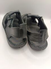 Erkek Hakiki Deri Sandalet Yumuşak  Puf Yazlık Ortopedik Sandalet Siyah - 40