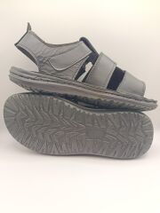 Erkek Hakiki Deri Sandalet Yumuşak  Puf Yazlık Ortopedik Sandalet Siyah - 40