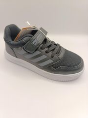 Çocuk Günlük Cırtlı Lastikli Fileli Sneaker Spor Ayakkabı Okul Ayakkabısı Siyah - 33
