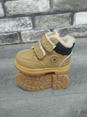 Rahat  İçi Kürklü Ortopedik İç Taban Cırtlı  Kauçuk Kaymaz Taban Çocuk Botu Sarı - 24