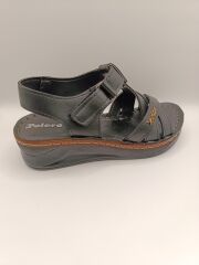 Günlük Kadın Cırt Bantlı Sandalet Yumuşak Rahat Siyah - 40